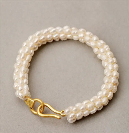 Aimgal Fine Jewellery Wholesale Baroque Freshwater Pearl Bracelet for Friends 18K Gold Plated Brass Trendy for Parties Gifts