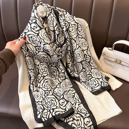 Wholesale 2023 Spring Summer Silk Shawls Women Luxury Designer Foulard Female Scarf Stoles Women's Headscarf Hijab Echarpe Wraps
