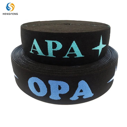 Custom Branded Logo Eco-Friendly 38mm Twill Jacquard Webbing Ribbon Woven Nylon Elastic Waistband for Boxer Briefs
