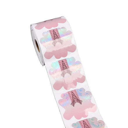 Sunkin Private Label 500pcs Per Roll Dual Head Longer Paper UV Gel Nail Sculpture Rocket-shape Form Extension Pink Custom Logo