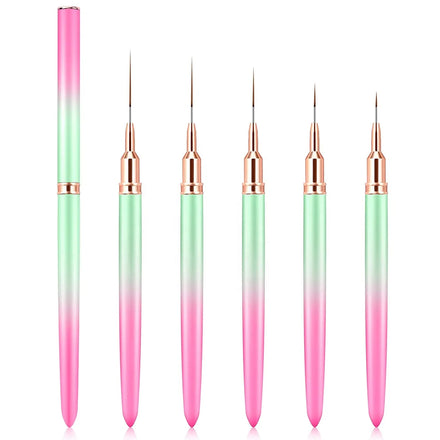 Nail Art Liner Brushes - Nail Art Design Pen Painting Tools Liner Brush UV Gel Polish Painting Nail Design Brush Metal