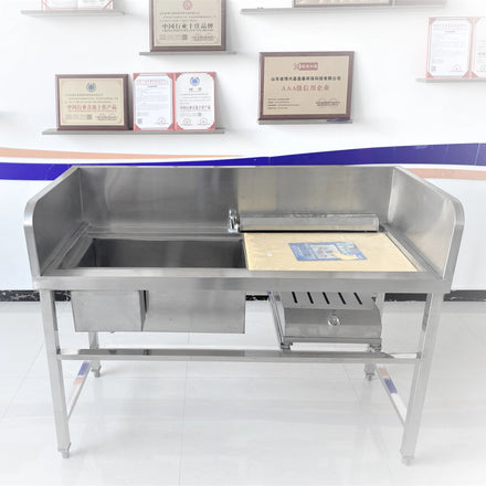 Hotel Restaurant Supplies Fish Processing Table Customized SS Fish Preparation Table Fish Killing Table