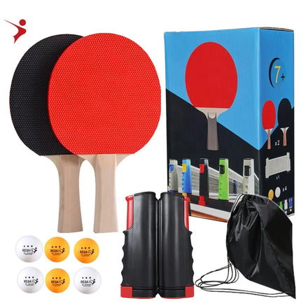Customs Table Tennis Retractable Net Suit Professional Table Tennis Rackets and BallsPing Pong Paddles Set OEM