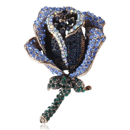 MM1507 Wholesale Fashion Rose Flower Brooch Women Rhinestone Brooch Jewelry