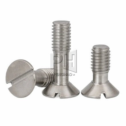 Best 304 A2-70 Stainless Steel Metric Threaded Flat Head Machine Screw Bolt Slotted Countersunk Head Screws With Waisted Shank