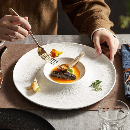 Modern Eco-Friendly Stoneware Tableware Collection Hotel Quality Dinnerware-Creative Ceramic Dishes Soup Plate Horeca Concept