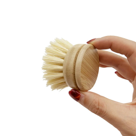 Vbatty Stock Kitchen Cleaning Pot Sisal Dish Brush Long Handle Beech Wood Stainless Steel Nylon Strip