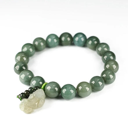 100% Natural Stone Chinese Feng Shui Pi Xiu Obsidian Wristband Wealth & Good Luck Pixiu Bracelet for Men Women Unisex