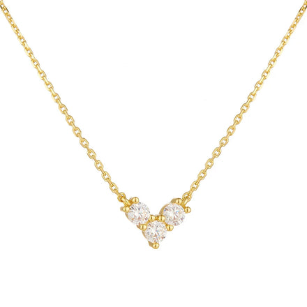Fashion Pendant Necklaces 925 Sterling Silver Heart Zircon Diamond Necklace Gold Plated Necklaces for Women
