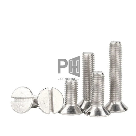 M1.6 M2 M2.5 M3 M4 M5 M6 M8 M10 Metric Threaded GB68 DIN963 Slotted Flat Countersunk Head Machine Screw Bolt Slotted Screw