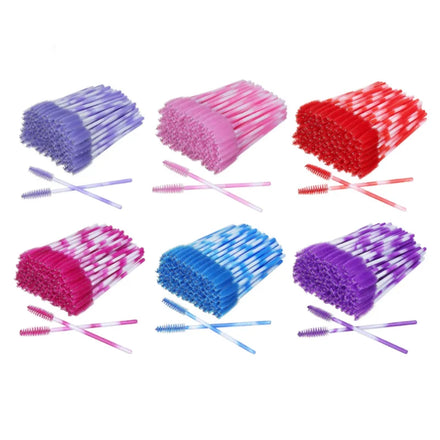 Private Label Mascara Eyelash Brushes 50pcs/bag Lash Applicator Disposable Colorful Mascara Wands Eyelash Brush