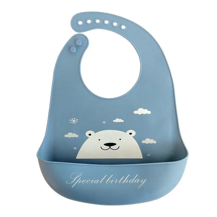 Cartoon Animal Baby Bibs Waterproof Soft Silicone Baby Girl Boy Feeding Stuff Printed Adjustable Kids Children Bib Apron