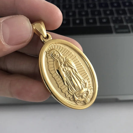 Fashion Chic Stainless Steel Gold Plated Holy the Virgin Mary Pendant for Necklace Jewelry