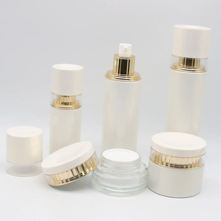 Elegant White Color Cosmetic Serum Lotion Bottle Cream Jar 30ml 60ml 100ml 120ml