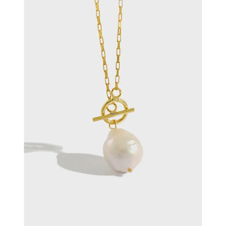 925 Sterling Silver Baroque FreshWater Pearl Necklace Fashion Jewelry Choker Necklace Anniversary Gift Necklace for Women