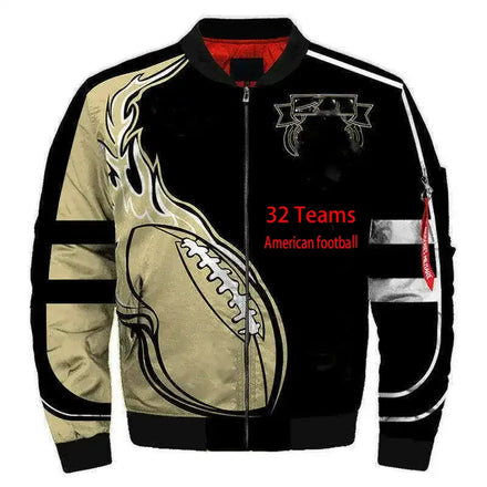 32 Teams in American Football Jackets Men's and Women's Bomber Jackets Sublimation Custom Polyester-cotton Baseball Jackets