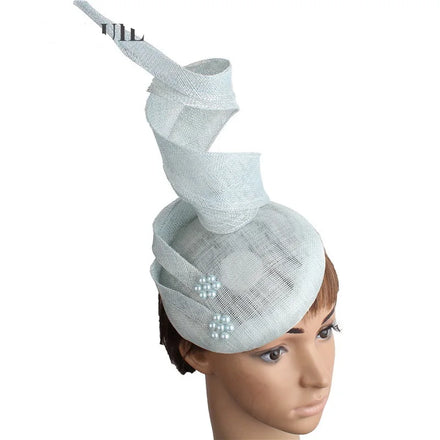 Four Layers Hemp Yarn Noble Headdress New Fashion Church Hat European Style Hair Accessories Hairpin Fascinator Hats for Ladies