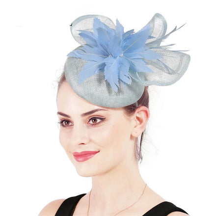 High End Fashion Four Layer Women Hat European American Style Bridal Feather Headdress Gauze Hair Fascinator Hats for Church