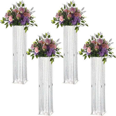 High Quality Clear Acrylic Vases Modern Display Pedestals Wedding Centerpieces for Hotel Christmas Holiday Decorations Flower