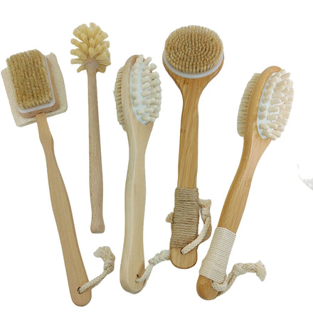 Eco Friendly Beechwood Wood Bath Brush Shower Brush Wooden Body Scrubber Shower Bath Scrubber Scrub Brush
