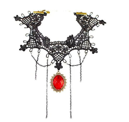 Queen Black Lace Choker Necklace Punk Accessories Necklace Jewelry for Women