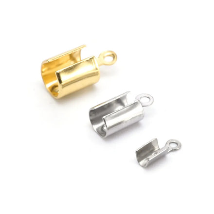100 Pcs/Bag 316 Stainless Steel Connector End Clip Clasp for Rope Bracelet Jewelry Making Supplies Wholesale
