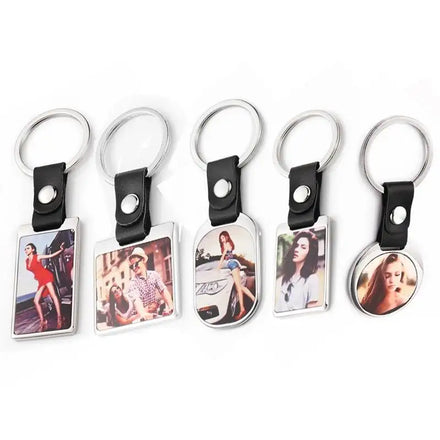 RubySub New Arrival Metal Key Custom Keychain Sublimation Key Chains with PU Belt Buckle