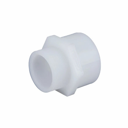 China Hot Sales PVDF Pipe Fittings 1/2 to 2 Inch Plastic Straight Male Socket Pipe Coupling