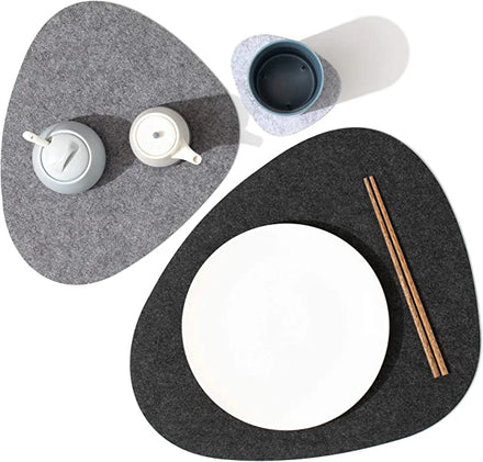 Felt Placemats Durable Material Easy-Cleaning Felt Placemats with Laser Cutting Logo Felt Placemats Set with Coaster