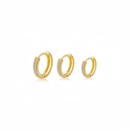 ZUOLA Geometric Cuff Small Hoop Ring Earrings Brass Gold Plated Color Ear Jewelry Diamond Zircon Round Huggie Earrings for Women