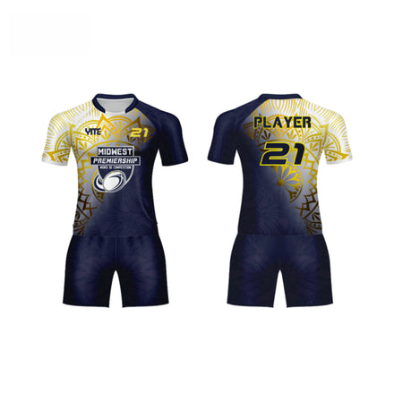 Wholesale Custom Logo Print Breathable Plus Size Short Sleeve Men's Rugby Uniform Sets