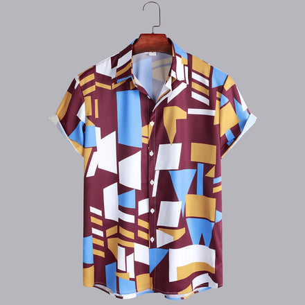 2026 Custom Logo Satin Breathable Geometric Beach Casual Short Sleeve Plus Size Mens Shirts Hot Sale Ebay Wish New 2023