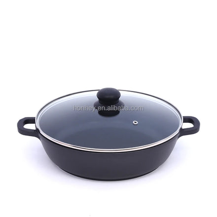 Aluminum Shallow Casserole Sauce Pan With Induction Multifunctional Pan Die Cast Calderos Hot Pot Ollas