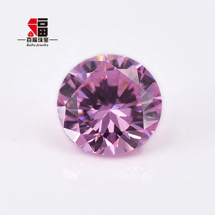Baifu 5A Dark Pink Round Brilliant CZ Stones 1.0-3.0mm Cubic Zirconia for Jewelry Making Wholesale Price