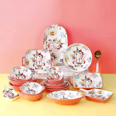 New Design Cartoon Cute Girl Heart Children'S Tableware Home Creative Bowls and Dishes