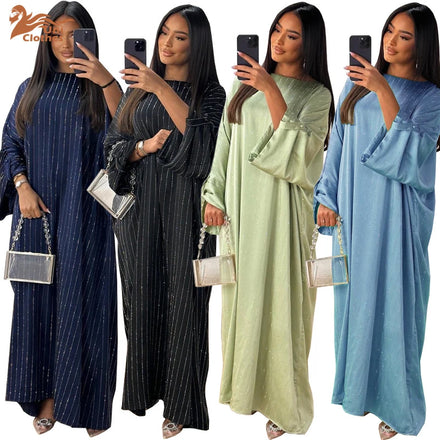 MQ113 Ready Traditional Muslim Clothing Handmade Long Sleeve Duabai Abaya Kaftan Islamic Clothing