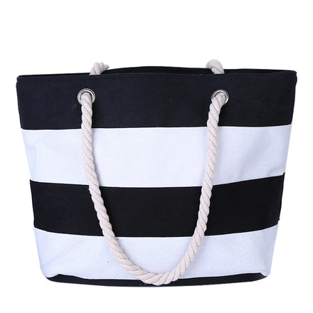 Unisex Summer Zipper Closure Frame Shape Polyester Women's Tote Bags Casual Beach Shopping
