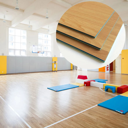 2026 Indoor Basketball Court Flooring Virgin PVC Material Anti-Slip Surface Eco-Friendly CE Certified UV Coated Wooden Texture