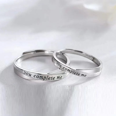 Couple Ring for Wedding Jewelry Valentine's Day Gift Open Adjustable Ring You Complete Me Couple Ring