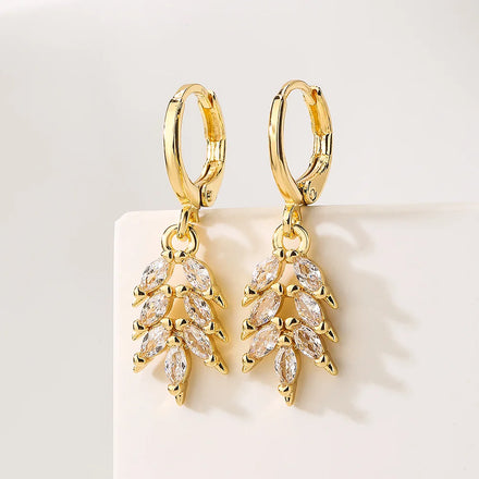 2022 High Quality 18K Gold Plated Women Cubic Zircon Earring Stud Trendy Fashionable Earrings