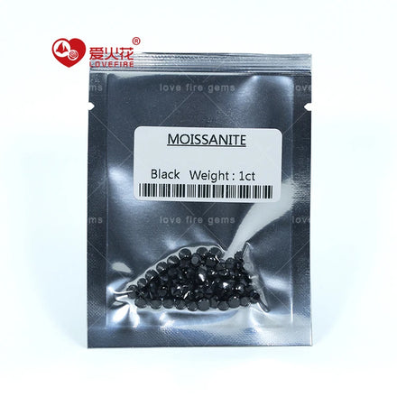 0.8-2.9mm Melee Size Vvs Moissanite Diamond Stone Round Cut Synthetic Loose Black Moissanite
