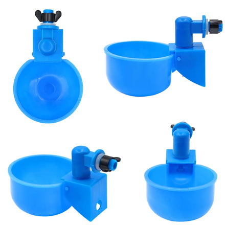 Chicken Drinkers Plastic Chicken Drinking Cup Automatic Drinker Blue Chicken Feeder and Drinker for Poultry Water Drinking Cups