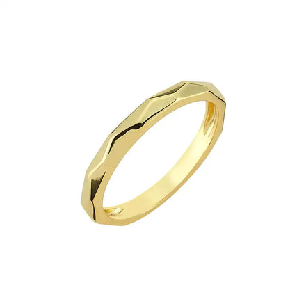 Fashion Simple Personality Three  Color Irregular Titanium 18k 14k Gold Plating Design Sliver Rings Women