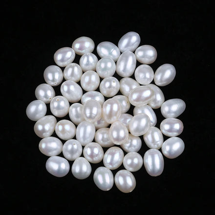 Wholesale 7-8mm Natural Freshwater Pearls Rice Shape White Color Loose Natural Pearls for Jewelry Making