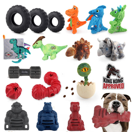 AFP Custom Dinosaur Animal Dog Plush Chew Toys Pet Squeaky Toy Bite Resistant TPR Rubber Chewing Ball Toy for Aggressive Chewers