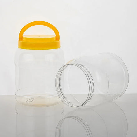 High Quality Transparent PET Container Food Grade Jar Plastic Supplement Container Protein Powder Jar With Handheld Cover