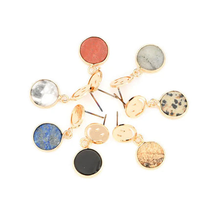 Hot Sale New Jewelry Gemstone Round Earrings Simple Fashion Earrings Design Earrings