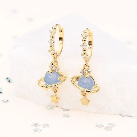 ZUOLA 18K Gold Plated Eco-friendly Brass Geometric/Star 5A Zircon Trendy Drop Earrings for Women