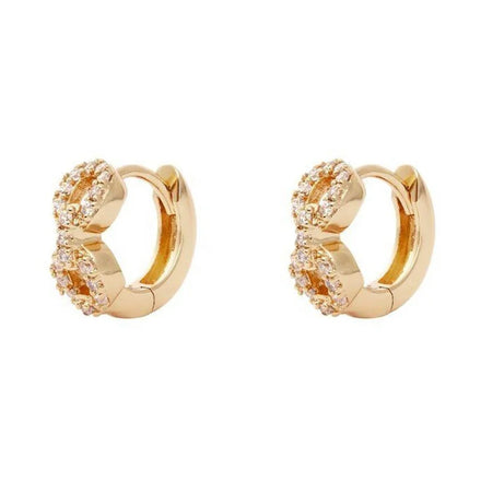 Milskye Dropshipping Hip Hop Jewelry Link Pave Gold 11mm Baby Huggie Earrings