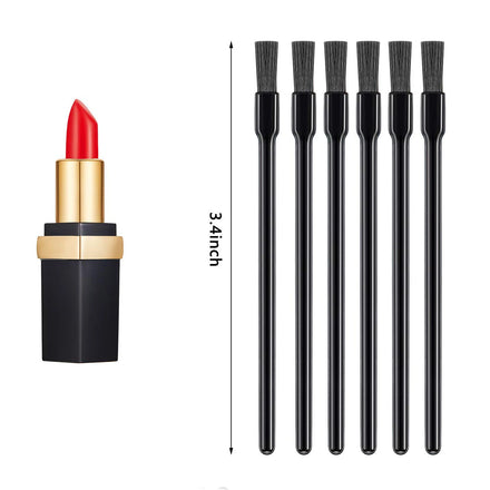 Wholesale Disposable Lip Gloss Applicator Wands 3.4 Inch Black Plastic Handle Nylon Flat Lipstick Brush